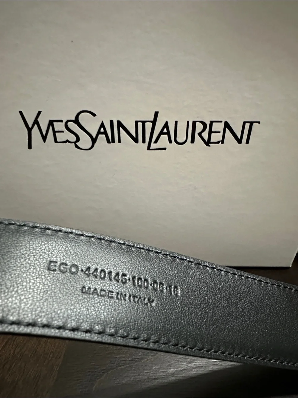 Yves Saint Laurent Black Leather Belt with Gold YSL Monogram Buckle